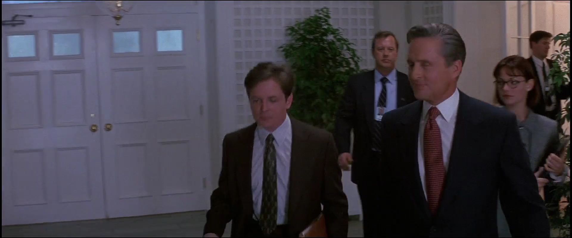Still from The American President — the clip “Michael J. Fox Argues It Is Our Duty to Question Leadership”