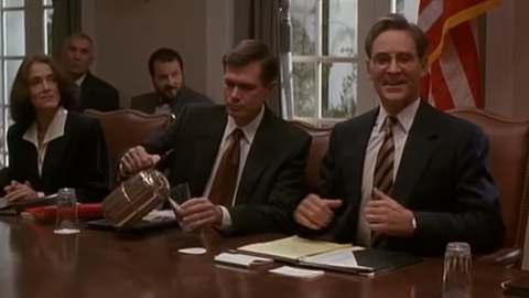 Still from the clip “Balancing the Budget” (Dave, Warner Bros.)